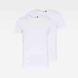 T-Shirts Homme Gstar Base Round Neck 2 Pack - G STAR - Blanc - Slim - Manches courtes - Col arrondi