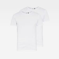 T-Shirts Homme Gstar Base Round Neck 2 Pack - G STAR - Blanc - Slim - Manches courtes - Col arrondi