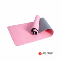 Pure2Improve Tapis de yoga 173x58x0,6 cm Rose et gris