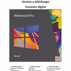 Windows 8 Pro - Version Dématérialisée - Livraison 2H par email