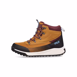Chaussures de randonnée pour homme - FILA Hikebooster Mid - Cuir marron - Lacets plats