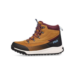 Chaussures de randonnée pour homme - FILA Hikebooster Mid - Cuir marron - Lacets plats