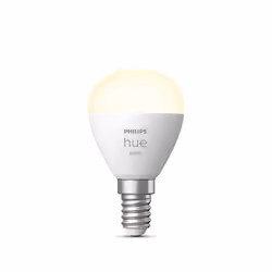 Philips Hue White Pack de 1 sphérique E14, Ampoule intelligente, Bluetooth/Zigbee, Blanc, LED, E14, Lumière blanche douce