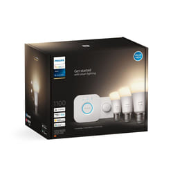 Philips Hue White Kit de démarrage : 3 ampoules connectées E27 (1100) + bouton connecté