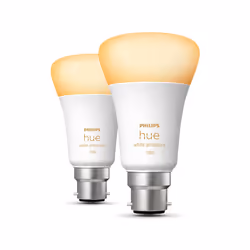 Philips Hue White ambiance Pack de 2 B22, Ampoule intelligente, Blanc, Bluetooth/Zigbee, LED, B22, Lumière du jour froide, Bl ...