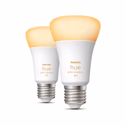 Philips Hue White ambiance A60 - Ampoule connectée E27 - 800 (lot de 2), Ampoule intelligente, Bluetooth/Zigbee, Blanc, LED i ...