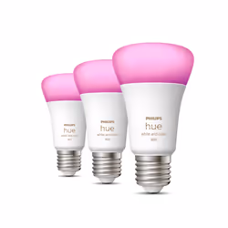 Philips Hue White and Color ambiance A60 - Ampoule connectée E27 - 800 (pack de 3), Ampoule intelligente, Blanc, Bluetooth/Zi ...