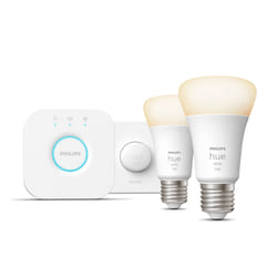 Philips Hue White Kit de démarrage : 2 ampoules connectées E27 (1100) + bouton connecté