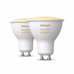 Philips Hue White ambiance 8719514340121A, Ampoule intelligente, Bluetooth/Zigbee, Blanc, LED, GU10, 2200 K