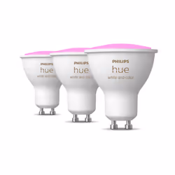 Philips Hue White and Color ambiance GU10 - Spot connecté - (pack de 3), Ampoule intelligente, Bluetooth/Zigbee, Blanc, LED,  ...
