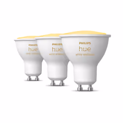 Philips Hue White ambiance GU10 - Spot connecté - (pack de 3), Ampoule intelligente, Bluetooth/Zigbee, Blanc, LED, GU10, Lumi ...