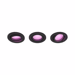 Philips Hue White and Color ambiance Pack de 3 spots à encastrer Centura, Spot d'éclairage intelligent, Noir, Bluetooth, LED, ...