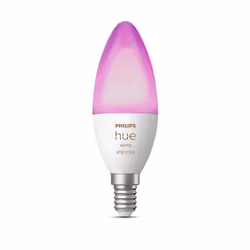 Philips Hue White and Color ambiance Flamme - Ampoule connectée E14, Ampoule intelligente, Bluetooth/Zigbee, Blanc, LED intég ...