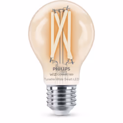 Philips Ampoule filament transparente 7 W (éq. 60 W) A60 E27, Ampoule intelligente, Transparent, LED, E27, Blanc, 2700 K