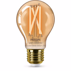 Philips Ampoule filament ambre 7 W (éq. 50 W) A60 E27, Ampoule intelligente, Transparent, LED, E27, Blanc, 2000 K