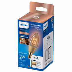 Philips Ampoule flamme filament ambre 4,9 W (éq. 25 W) C35 E14