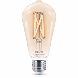 Philips Ampoule filament transparente 7 W (éq. 60 W) ST64 E27, Ampoule intelligente, Transparent, LED, E27, Blanc, 2700 K