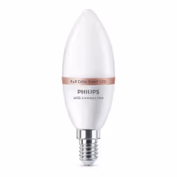 Philips Ampoule flamme 4,9 W (éq. 40 W) C37 E14, Ampoule intelligente, Blanc, E14, Blanc, 2700 K, 2700 K
