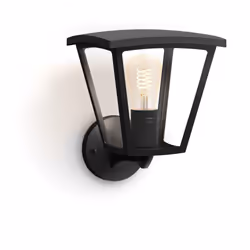 Philips Hue White Applique murale extérieure Inara, Éclairage mural extérieur, Noir, Aluminium, IP44, Jardin, Patio, II