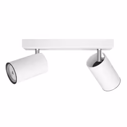 Philips Spot encastrable, Spot d'éclairage de surface, GU10, 2 ampoule(s), LED, 220-240 V, Blanc