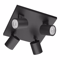 Philips Spot encastrable, Spot d'éclairage de surface, GU10, 4 ampoule(s), LED, 220-240 V, Noir
