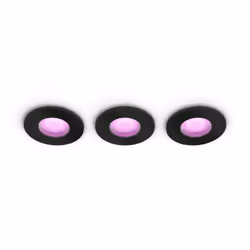 Philips Hue White and Color ambiance Pack de 3 spots encastrés Xamento, Spot d'éclairage intelligent, Bluetooth/Zigbee, Noir, ...