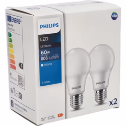 Ampoule LED - Philips - CorePro E27 - 8W - 4000K - Lot de 2