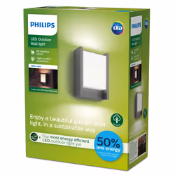 Philips Luminaires extérieurs, Éclairage mural extérieur, Gris, Aluminium, IP44, Façade, II