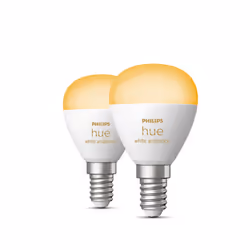Philips Hue White ambiance Sphérique - Ampoule connectée E14 - (pack de 2), Ampoule intelligente, Bluetooth, Blanc, LED, E14, ...