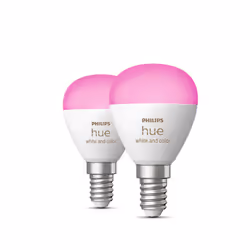 Philips Hue White and Color ambiance Sphérique - Ampoule connectée E14 - (pack de 2), Ampoule intelligente, Bluetooth, Blanc, ...