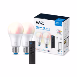 WiZ Ampoule 8 W (éq. 60 W) A60 E27 x2 + télécommande
