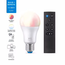 WiZ Ampoule 8 W (éq. 60 W) A60 E27 x1 + télécommande