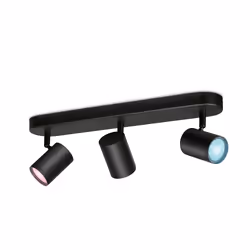 WiZ 3 spots orientables IMAGEO, Éclairage de plafond intelligent, Wi-Fi/Bluetooth, Noir, LED, Ampoule(s) non remplaçable(s),  ...