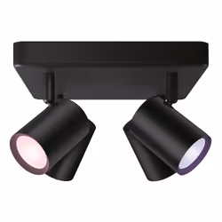 WiZ 4 spots orientables IMAGEO Plaque carrée, Spot d'éclairage intelligent, Noir, LED, Ampoule(s) non remplaçable(s), 2200 K, ...