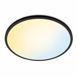 WiZ Plafonnier Superslim 22 W, Éclairage de plafond intelligent, Wi-Fi/Bluetooth, Noir, LED, Ampoule(s) non remplaçable(s), 2 ...