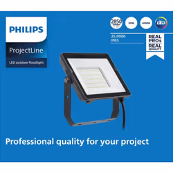 Philips Projecteur, 50 W, LED, Noir, 4000 K, 4750 lm, 35000 h
