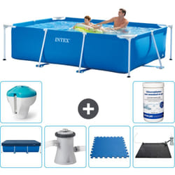 Piscine Cadre Rectangulaire Intex - 260 x 160 x 65 cm - Bleue - Incluse Accessoire