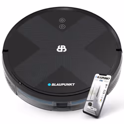 Blaupunkt BLUEBOT XVAC ROBOTIC COSMIC BLACK, Sans sac, Noir, Rond, Cosmic Black, Verre trempé, 0,6 L
