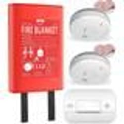 ELRO FF0404 Lot de 2 détecteurs de fumée CO avec Couverture Rigide de 12 m