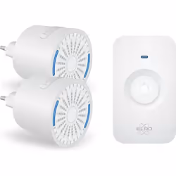 ELRO DB2000 Sonnette de porte sans fil - avec 2 récepteurs compacts enfichables - portée 200 mètres - étanchéité IP65 - 64 mé ...