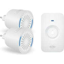 ELRO DB2000 Sonnette de porte sans fil - avec 2 récepteurs compacts enfichables - portée 200 mètres - étanchéité IP65 - 64 mélodies