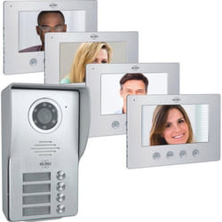 Interphone vidéo - ELRO - DV4000-4 - Caméra Full HD 1080P - Vision nocturne - 4 appartements