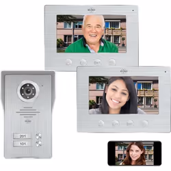 ELRO DV4000IP2 Interphone porte vidéo IP Wifi - 2 appartements - Caméra Full HD 1080P avec vision nocturne - câble 4 fils