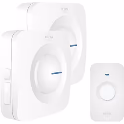 Sonnette de Porte sans Fil ELRO DB3000 - 2x récepteur à Piles - 64 Mélodies - 300m - Blanc