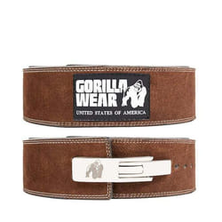 Ceinture de force en cuir 4 pouces avec levier - GORILLA WEAR - Marron - Musculation - Haltérophilie