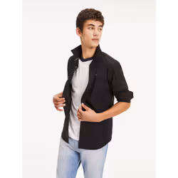 Tommy Hilfiger 8719701014040 chemise et haut Col boutonné Manches longues Coton, Elastane