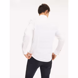 Tommy Hilfiger 8719701014064 chemise et haut Col boutonné Manches longues Coton, Elastane
