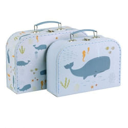 A Little Lovely Company SCOCBU20 Ensemble de sacs de voyage Casque à coque dure Bleu Carton, Métal, Polyester