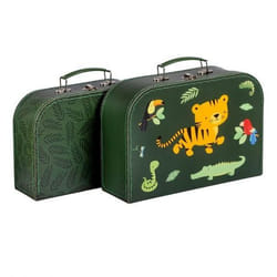 A Little Lovely Company SCTIGR21 Ensemble de sacs de voyage Casque à coque dure Vert Carton, Métal, Polyester
