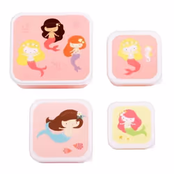 A Little Lovely Company SBSEME40, Ensemble boîte repas, Enfant, Multicolore, Polypropylène (PP), Image, Carré